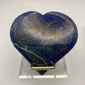 Lapis Lazuli Heart Shaped Palm Stone with UV